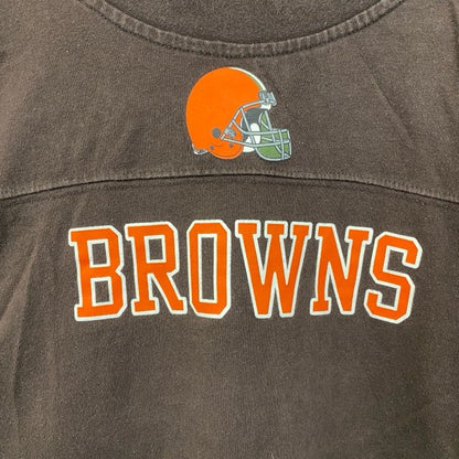 古着 used　NFL　長袖ロゴプリントTシャツ　BROWNS　ブラウンズ　アメフト　茶色　ビッグシルエット　2XLサイズ