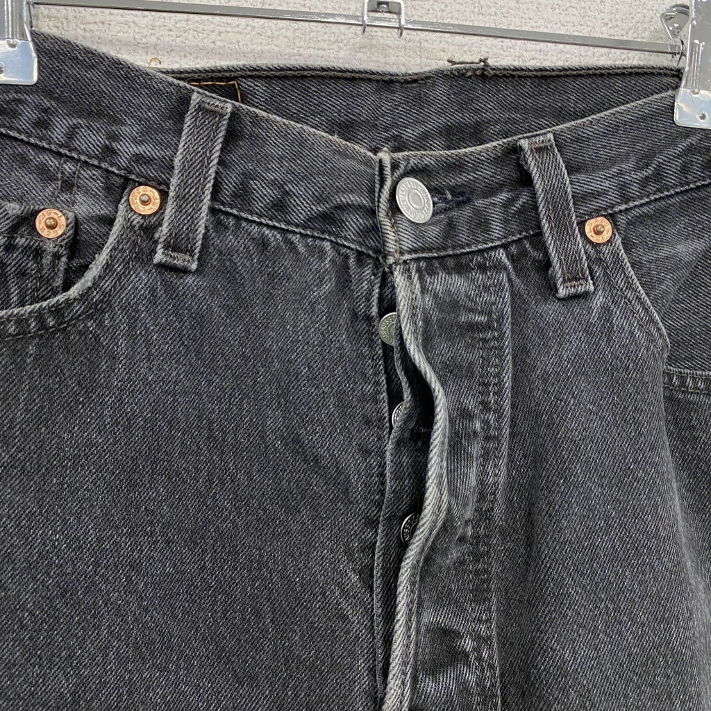 90s～　Levi's　リーバイス　501　ブラックデニムパンツ/ジーンズ　ボタンフライ　ヴィンテージ　黒　ブラック　W30サイズ