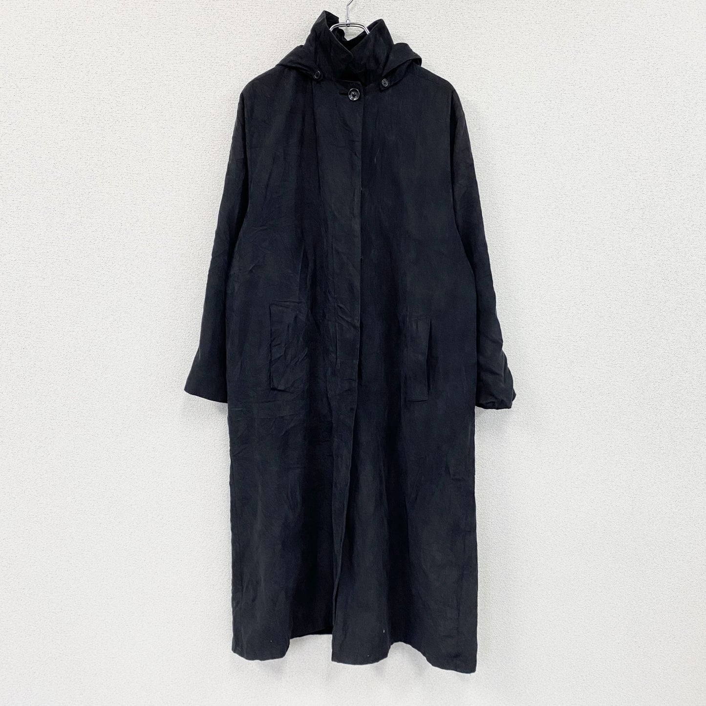 LONDON FOG　ロンドンフォグ　ロングトレンチコート　比翼仕立て　黒　ブラック　12サイズ