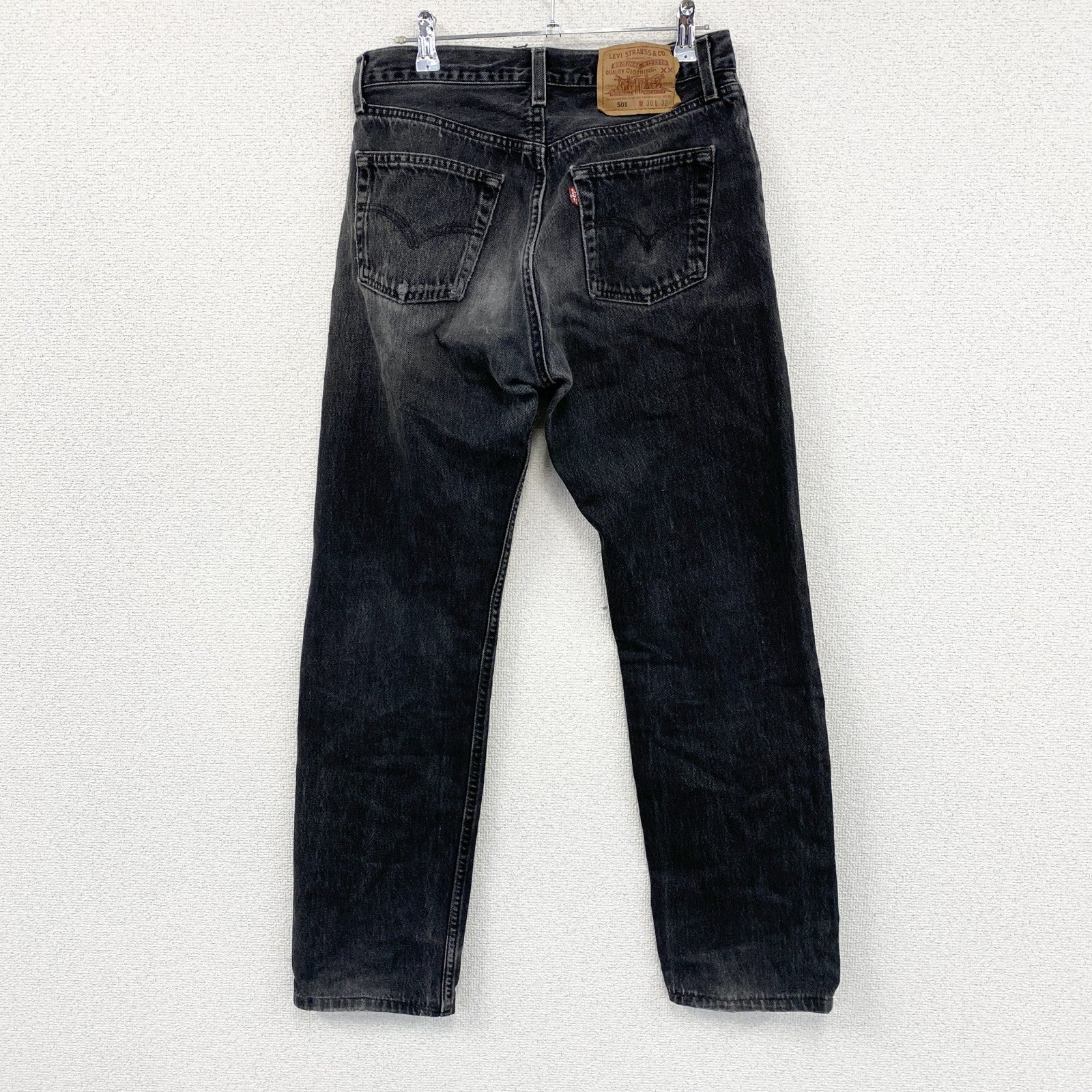 90s～　Levi's　リーバイス　501　ブラックデニムパンツ/ジーンズ　ボタンフライ　ヴィンテージ　黒　ブラック　W30サイズ