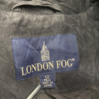 LONDON FOG　ロンドンフォグ　ロングトレンチコート　比翼仕立て　黒　ブラック　12サイズ