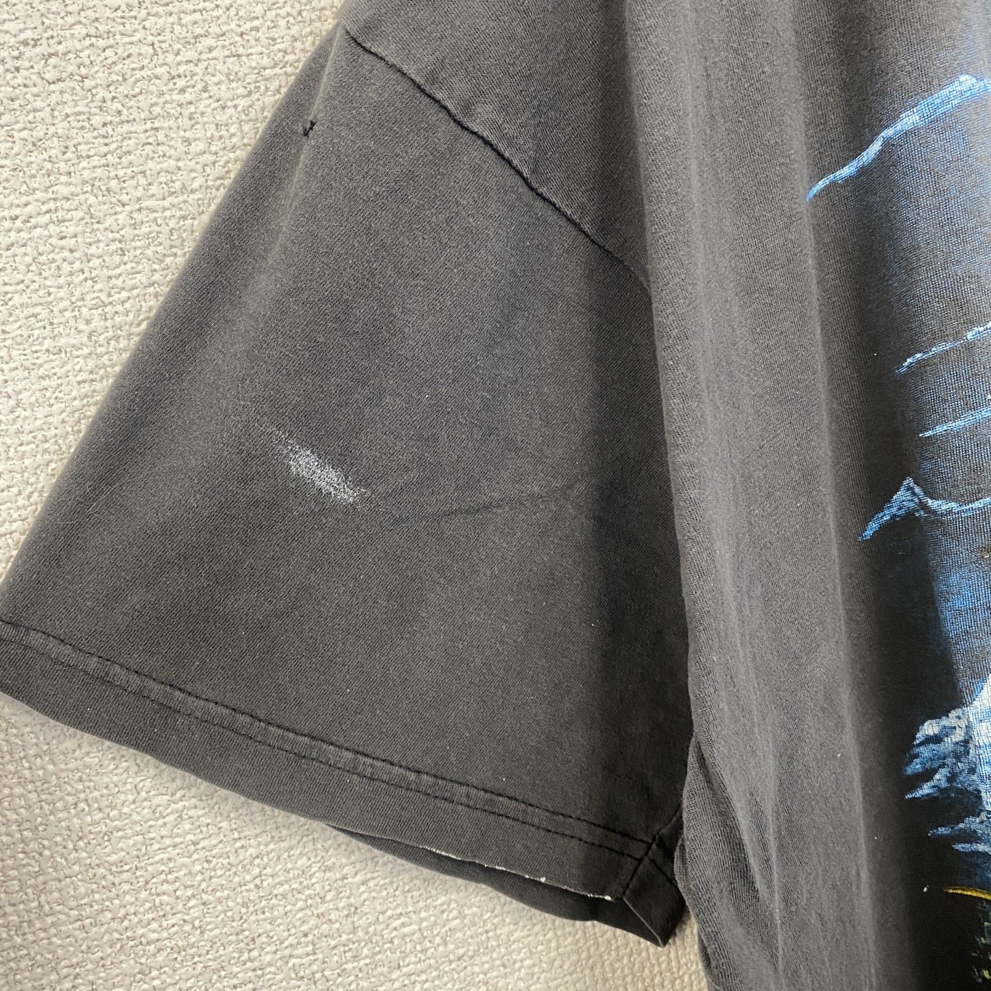 古着 used　ZIP it　半袖プリントTシャツ　バイク　馬　ビッグT　カジュアルデザイン　クルーネック　灰色　XLサイズ