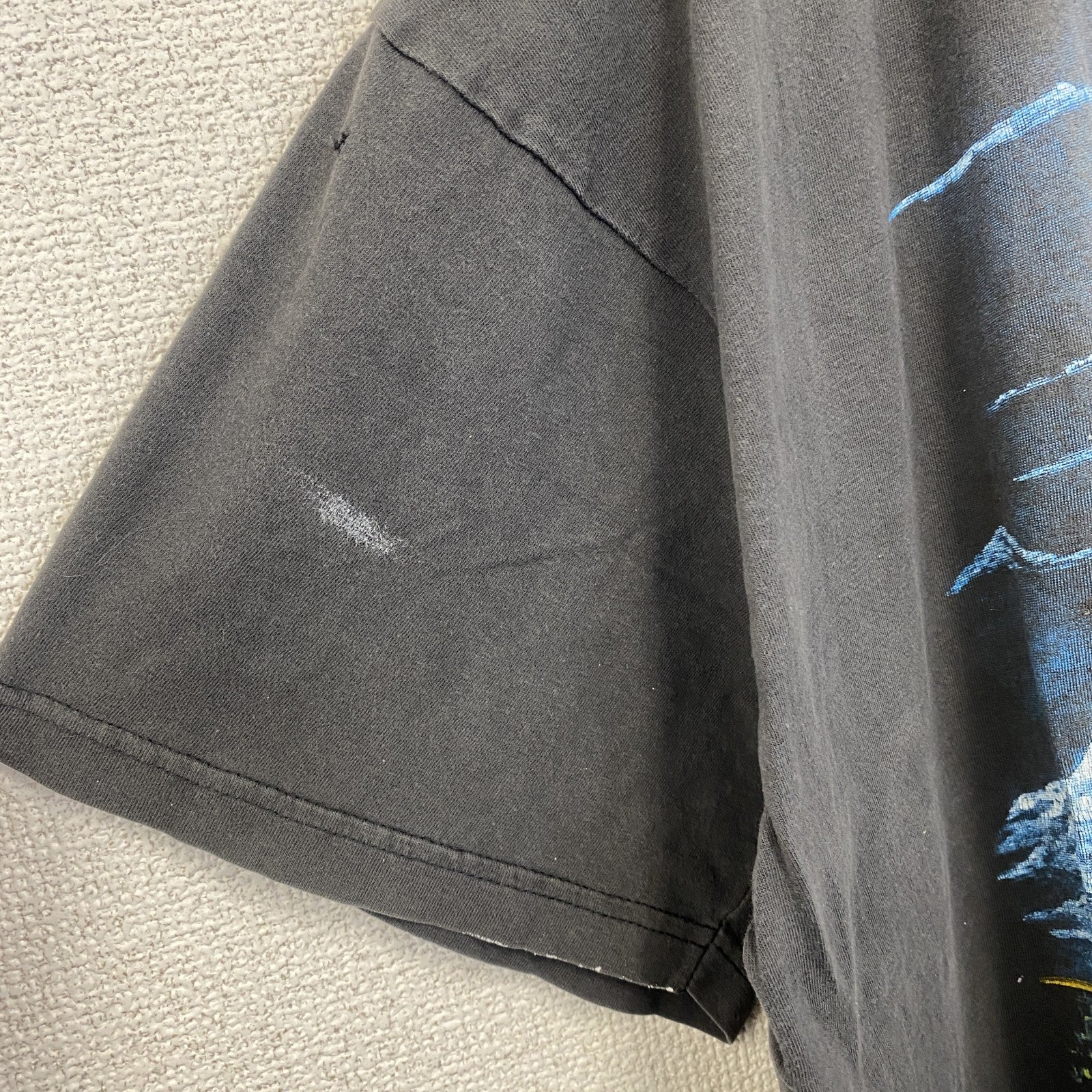 古着 used　ZIP it　半袖プリントTシャツ　バイク　馬　ビッグT　カジュアルデザイン　クルーネック　灰色　XLサイズ