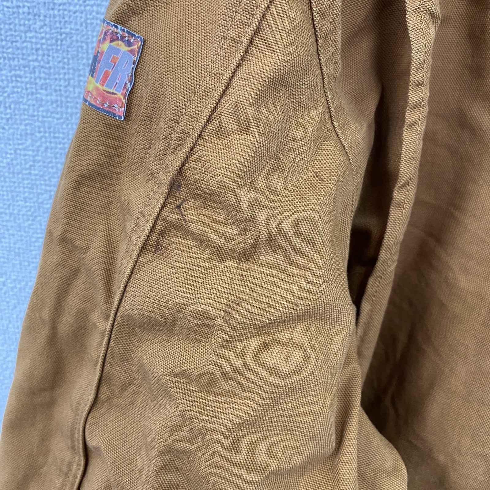 LAKE LAND　フルジップダックジャケット　比翼仕立て　フラップポケット　キャメル　XLサイズ