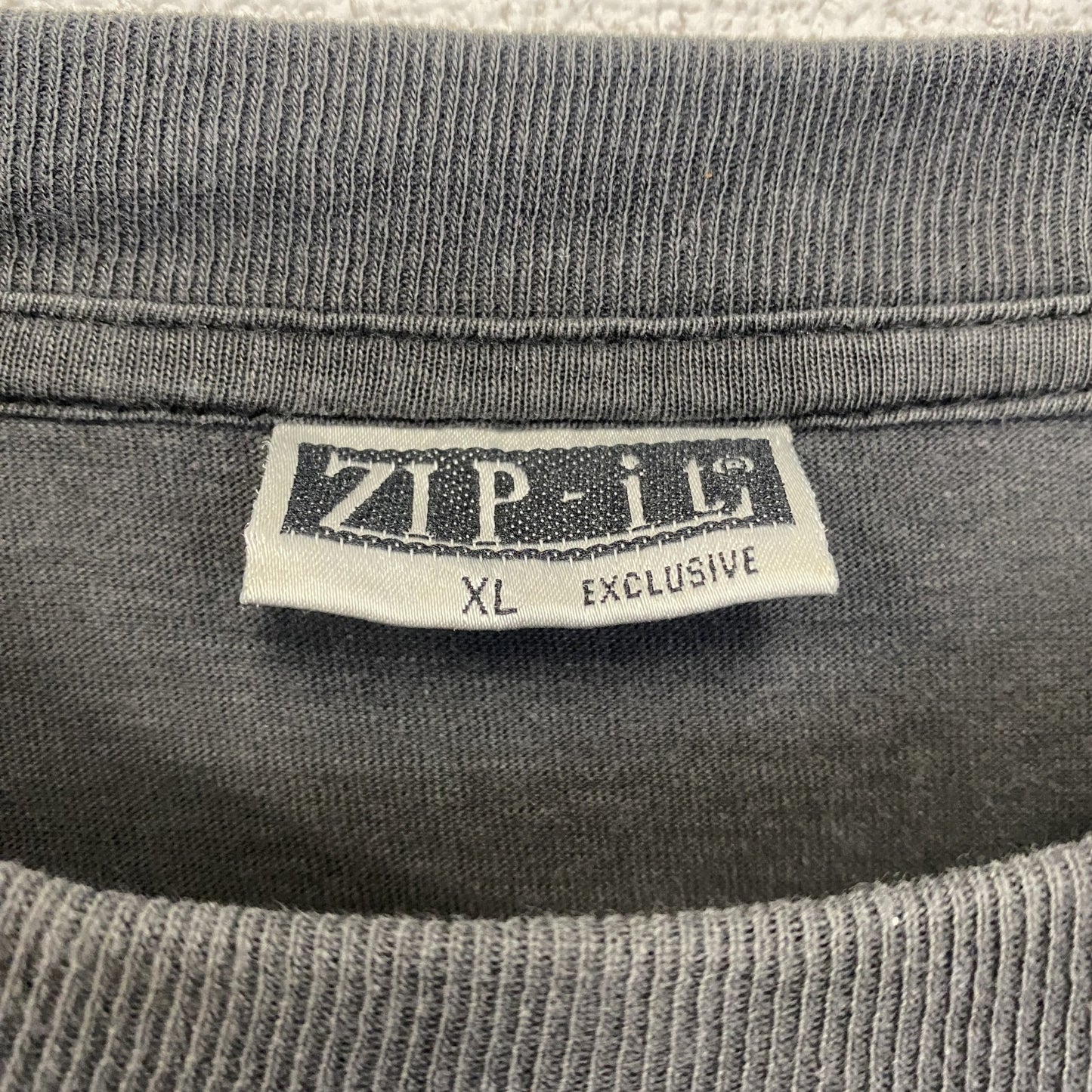 古着 used　ZIP it　半袖プリントTシャツ　バイク　馬　ビッグT　カジュアルデザイン　クルーネック　灰色　XLサイズ