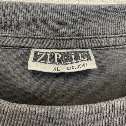 古着 used　ZIP it　半袖プリントTシャツ　バイク　馬　ビッグT　カジュアルデザイン　クルーネック　灰色　XLサイズ