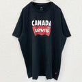 古着 used　LEVI'S　リーバイス　半袖クルーネックロゴプリントTシャツ　CANADA　黒　ブラック　2XLサイズ