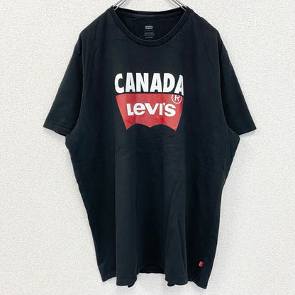 古着 used　LEVI'S　リーバイス　半袖クルーネックロゴプリントTシャツ　CANADA　黒　ブラック　2XLサイズ