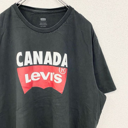 古着 used　LEVI'S　リーバイス　半袖クルーネックロゴプリントTシャツ　CANADA　黒　ブラック　2XLサイズ