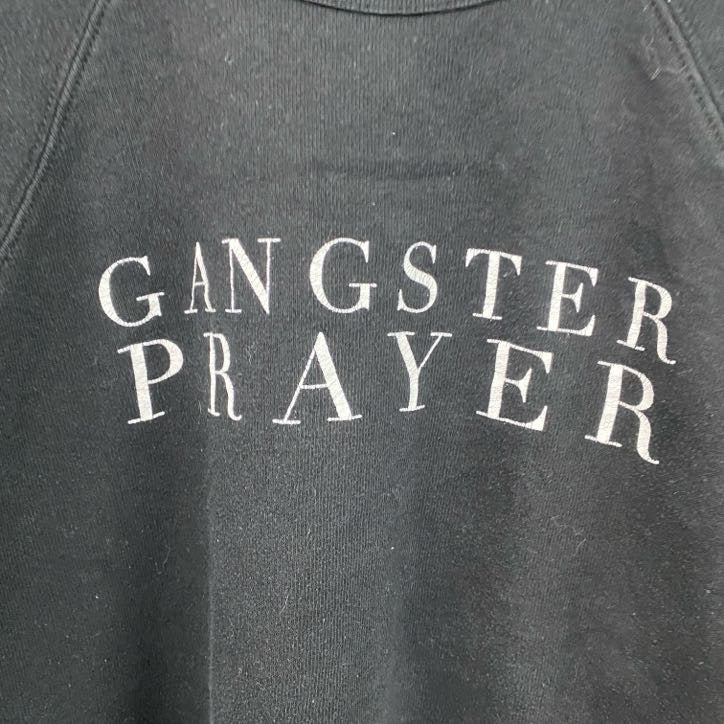 CANVAS　スウェット/トレーナー　GANGSTER PRAYER　ミュージック　英字プリント　黒　ブラック　Mサイズ