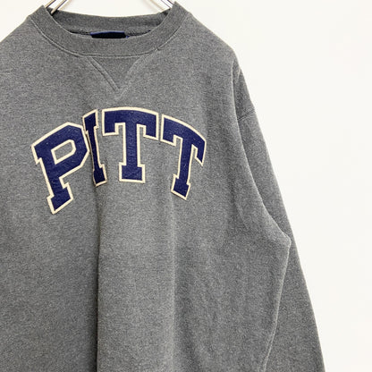 古着 used　JAMERICA　ジェイアメリカ　長袖カレッジロゴワッペンスウェット　トレーナー　PITT　グレー　Lサイズ