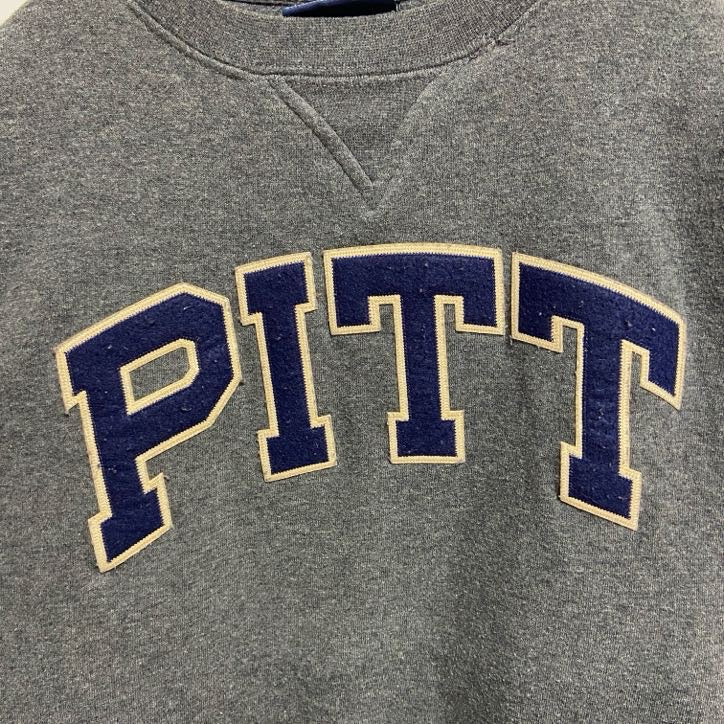 古着 used　JAMERICA　ジェイアメリカ　長袖カレッジロゴワッペンスウェット　トレーナー　PITT　グレー　Lサイズ
