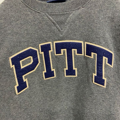 古着 used　JAMERICA　ジェイアメリカ　長袖カレッジロゴワッペンスウェット　トレーナー　PITT　グレー　Lサイズ