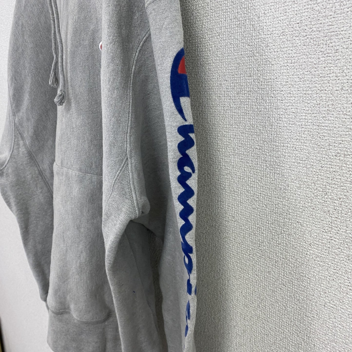 Champion　チャンピオン　リバースウィーブ　スウェットパーカー/フーディー　デカロゴ　霜降りグレー　XLサイズ