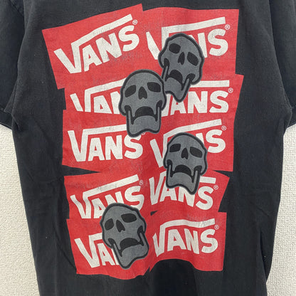 古着 used　VANS　バンズ　半袖ロゴプリントTシャツ　スカル　カジュアル　クルーネック　黒　ブラック　春夏服　Sサイズ
