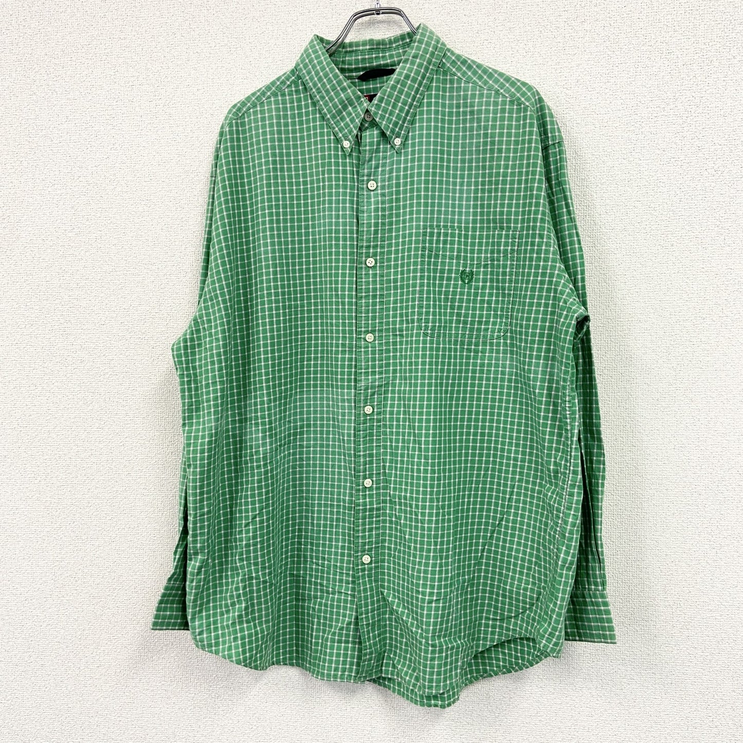 CHAPS RALPH LAUREN　チャップス　ラルフローレン　長袖シャツ　チェック柄　緑　グリーン　XLサイズ