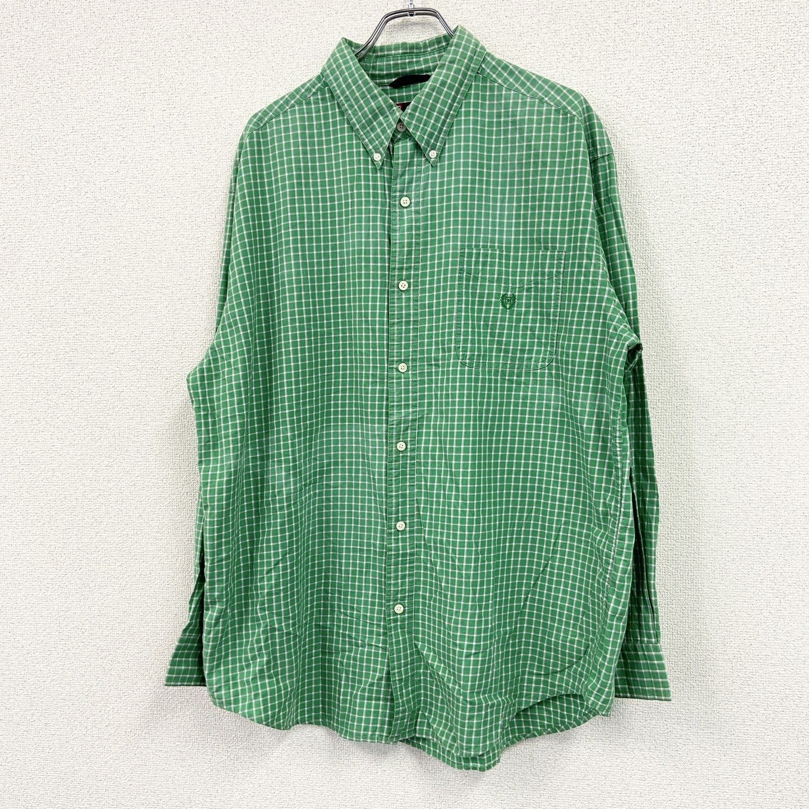 CHAPS RALPH LAUREN　チャップス　ラルフローレン　長袖シャツ　チェック柄　緑　グリーン　XLサイズ