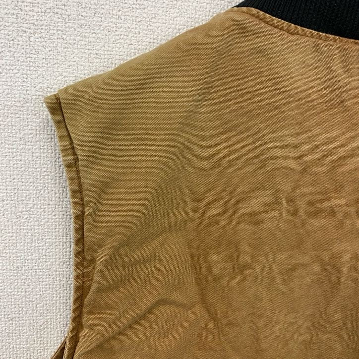 90s　Swingster　フルジップダックベスト　刺繍ロゴ　ヴィンテージ　キャメル　XLサイズ