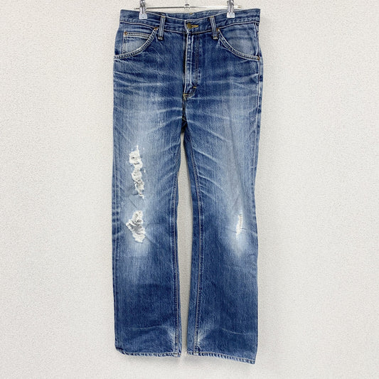 Lee　リー　ダメージデニムパンツ/ジーンズ　ジップフライ　縦落ち　鬼ヒゲ　インディゴ　W32サイズ
