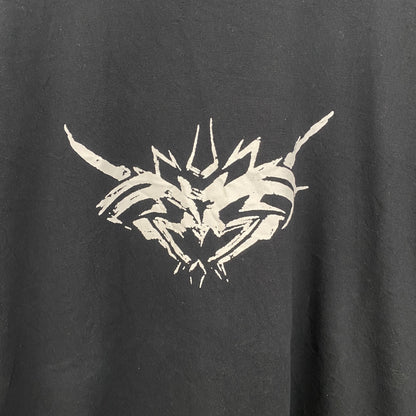 古着 used　Anil Baner　長袖プリントTシャツ　バイカラー　カジュアルデザイン　クルーネック　白　黒　春服　Lサイズ