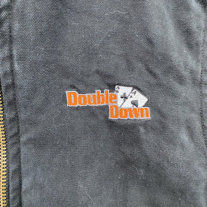 Corner Stone　フルジップダックベスト　刺繍ロゴ　黒　ブラック　Lサイズ
