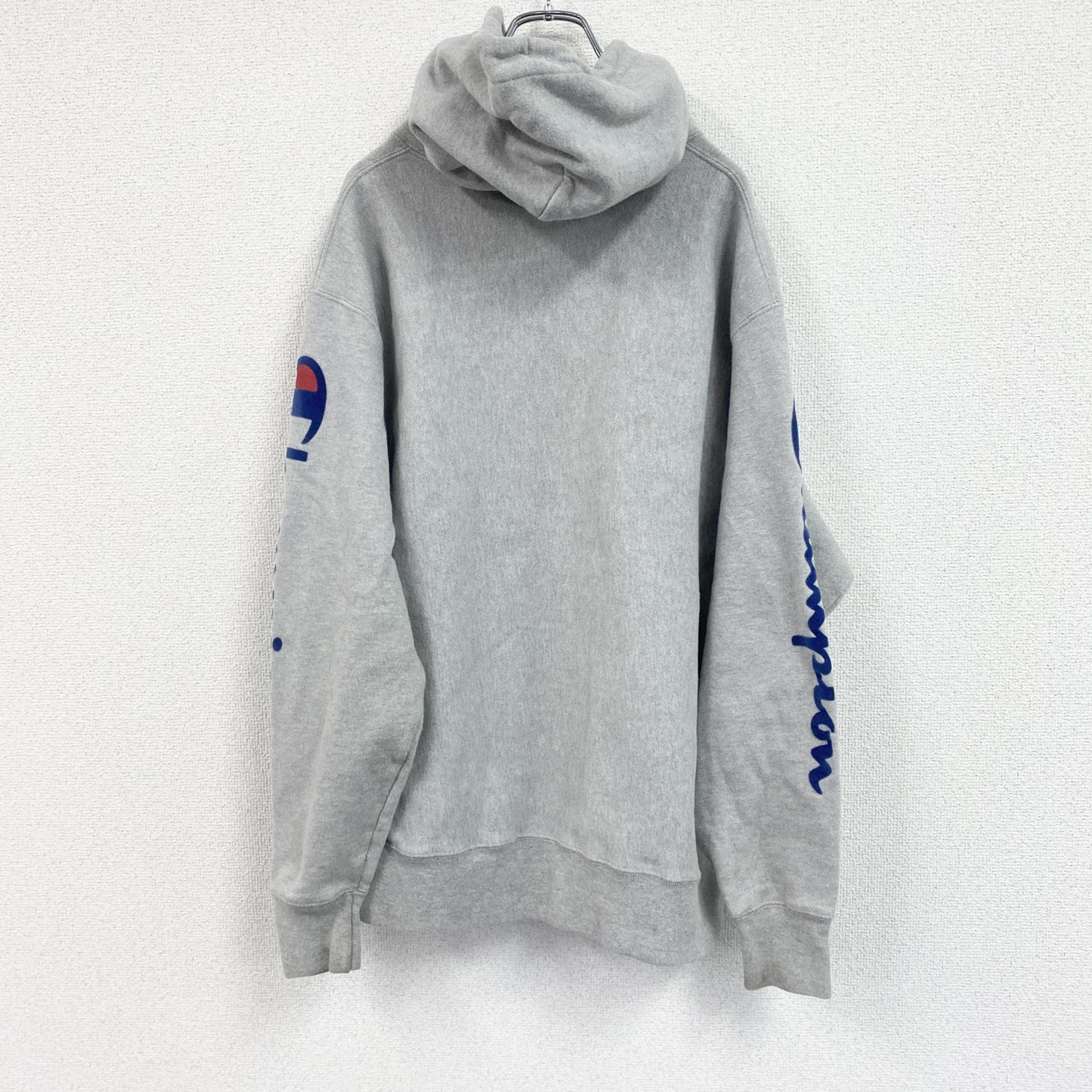 Champion　チャンピオン　リバースウィーブ　スウェットパーカー/フーディー　デカロゴ　霜降りグレー　XLサイズ
