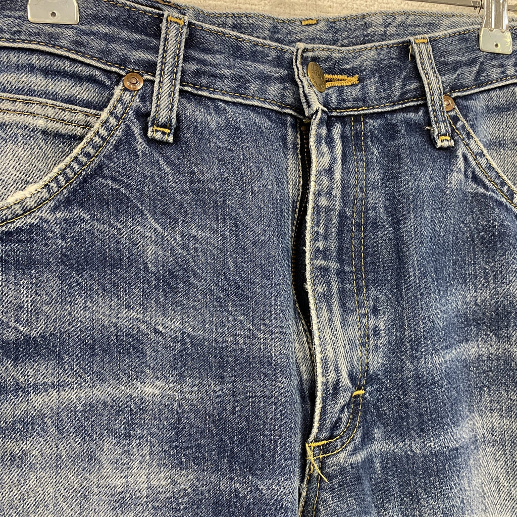 Lee　リー　ダメージデニムパンツ/ジーンズ　ジップフライ　縦落ち　鬼ヒゲ　インディゴ　W32サイズ