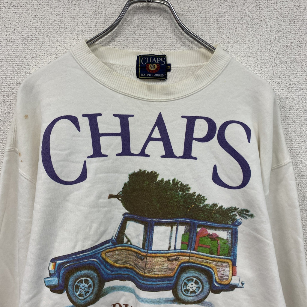 90s　CHAPS　RALPH LAUREN　ラルフローレン　JEEP　チェロキー　スウェット/トレーナー　白　ホワイト　Mサイズ