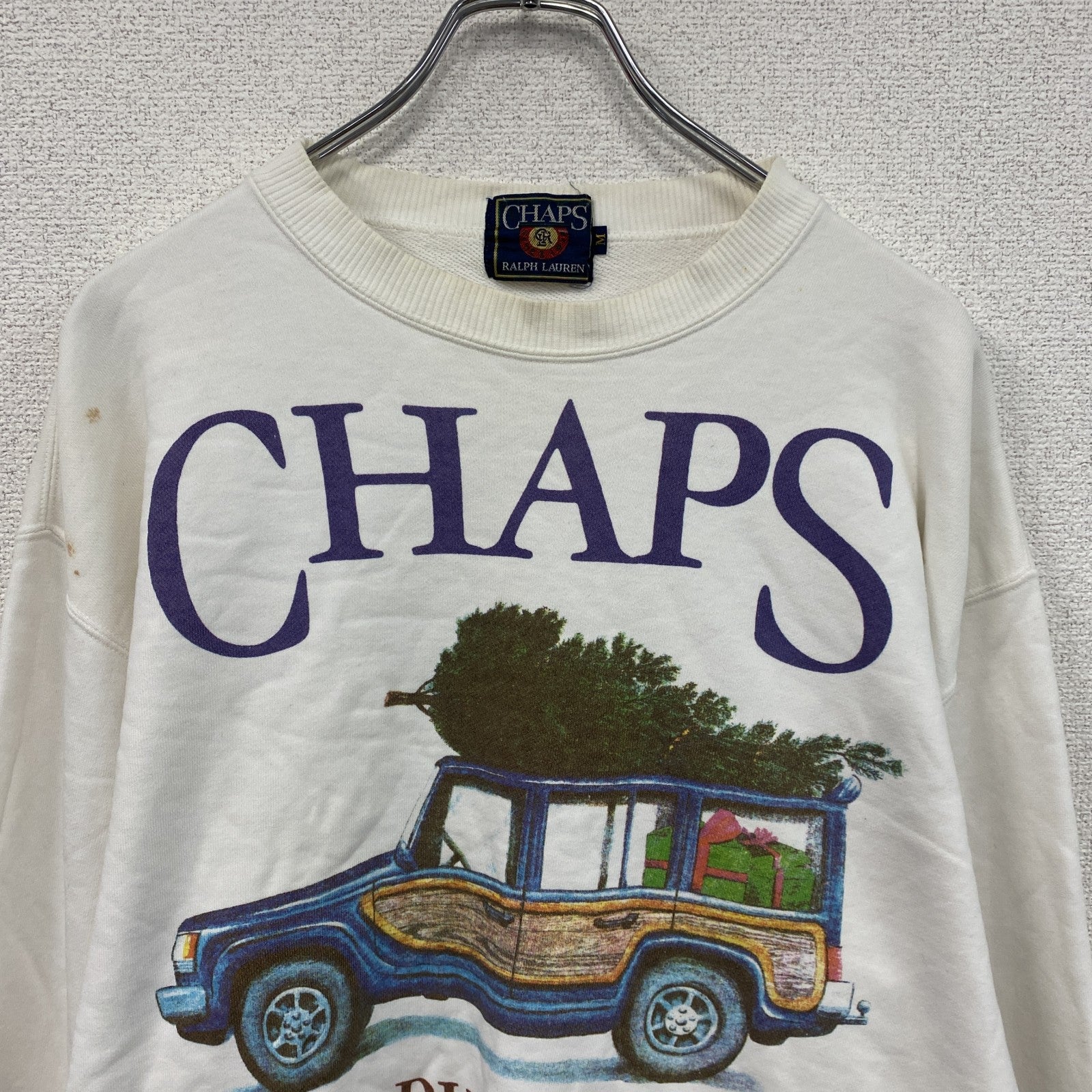 90s　CHAPS　RALPH LAUREN　ラルフローレン　JEEP　チェロキー　スウェット/トレーナー　白　ホワイト　Mサイズ