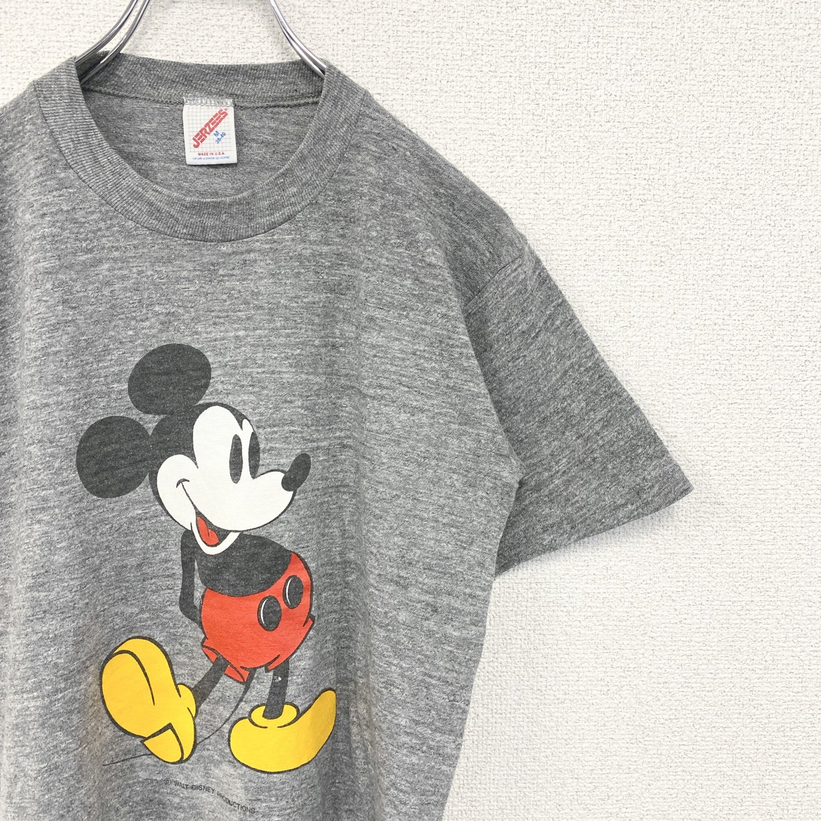 古着 used　80s 90s　JERZEES ジャージーズ　半袖ミッキープリントTシャツ　ディズニー　シングルステッチ　Mサイズ