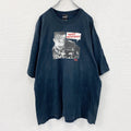 MUSIC GOT SOUL　半袖プリントラッパーTシャツ　人物T　両面プリント　クルーネック　紺　ネイビー　2XLサイズ