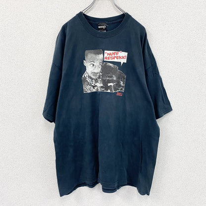 MUSIC GOT SOUL　半袖プリントラッパーTシャツ　人物T　両面プリント　クルーネック　紺　ネイビー　2XLサイズ