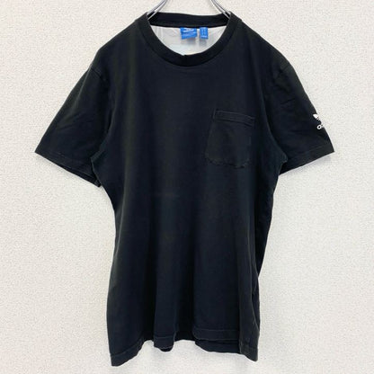 古着 used　adidas アディダス　半袖バックプリントTシャツ　クルーネック　胸ポケット　スポーツ　トレーニング　Mサイズ