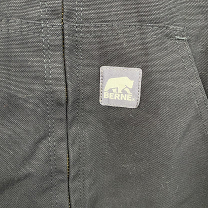 BERNE　フルジップダックジャケット　刺繍ロゴ　黒　ブラック　Lサイズ
