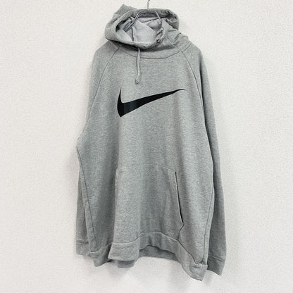 NIKE　ナイキ　スウェットパーカー/フーディー　ラグランスリーブ　スウッシュ　デカロゴ　霜降りグレー　XLサイズ