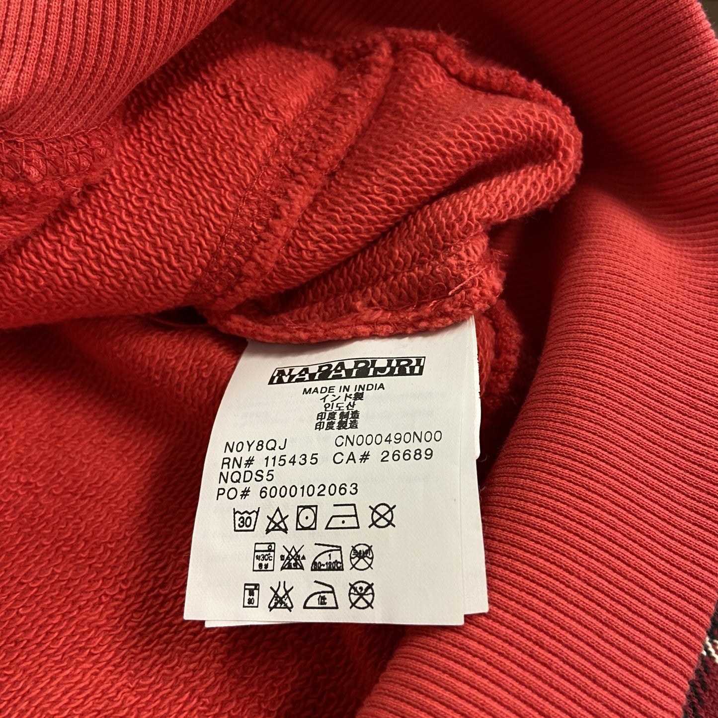 NAPAPIJRI　ハーフジッププルオーバージャケット　赤　レッド