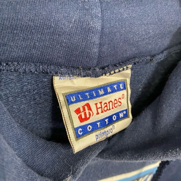 ～00s　Hanes　スウェットパーカー/フーディー　ドクロ　スカル　ヴィンテージ　紺　ネイビー　Mサイズ