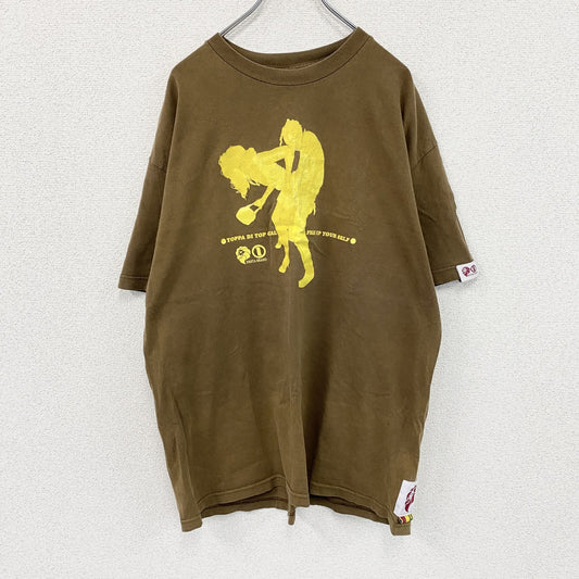 NESTA BRAND　ネスタ　半袖プリントTシャツ　フェード　クルーネック　茶色　ブラウン　XLサイズ