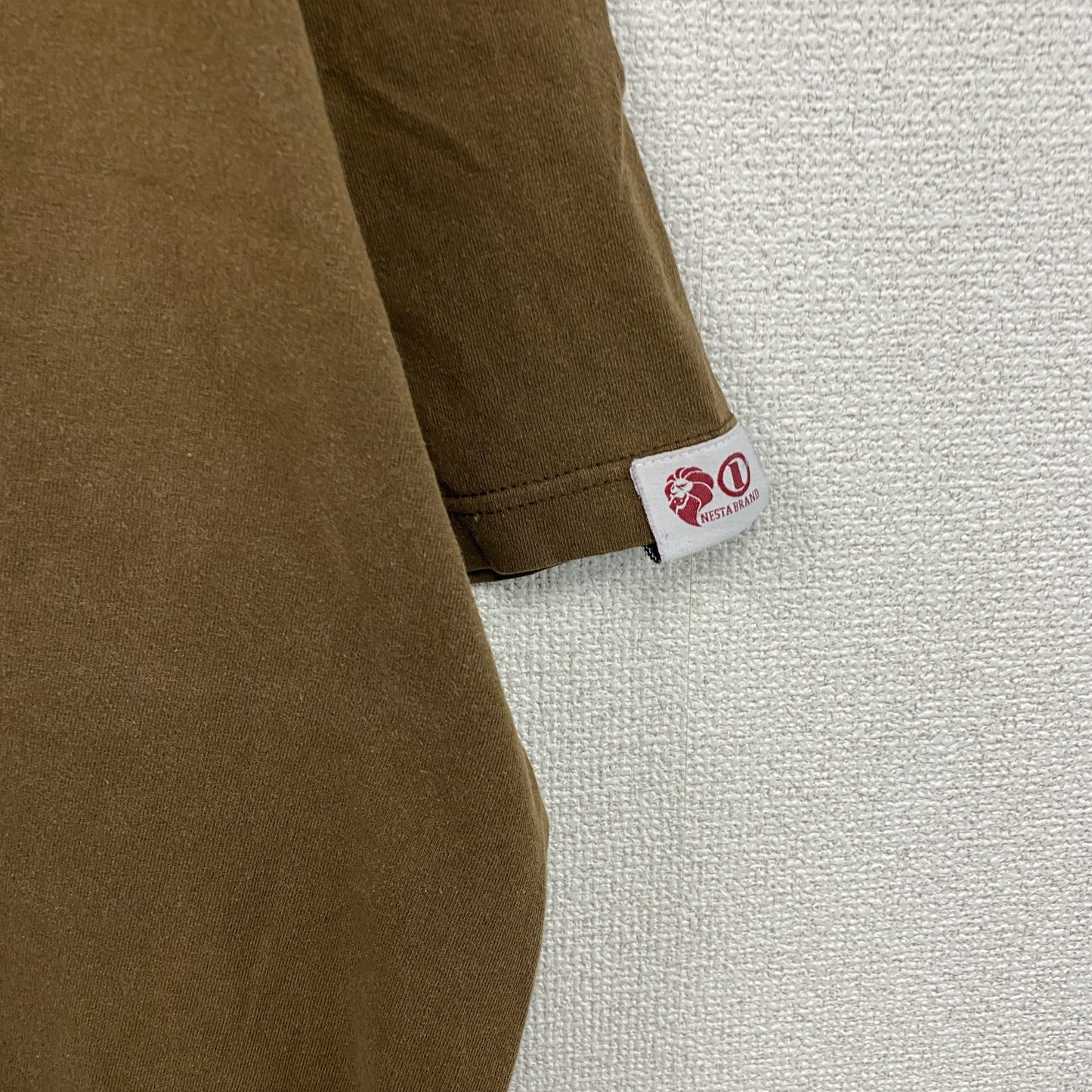 NESTA BRAND　ネスタ　半袖プリントTシャツ　フェード　クルーネック　茶色　ブラウン　XLサイズ