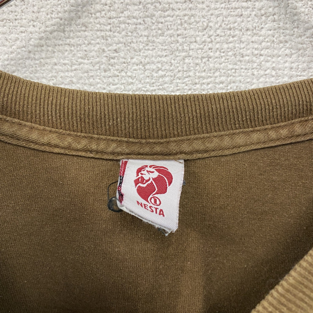 NESTA BRAND　ネスタ　半袖プリントTシャツ　フェード　クルーネック　茶色　ブラウン　XLサイズ