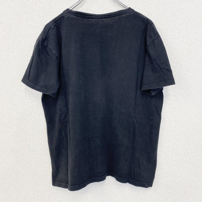 古着 used　ノーブランド　半袖プリントTシャツ　龍　ドラゴン　漢字　和デザイン　クルーネック　黒　レトロ　春夏服　Lサイズ