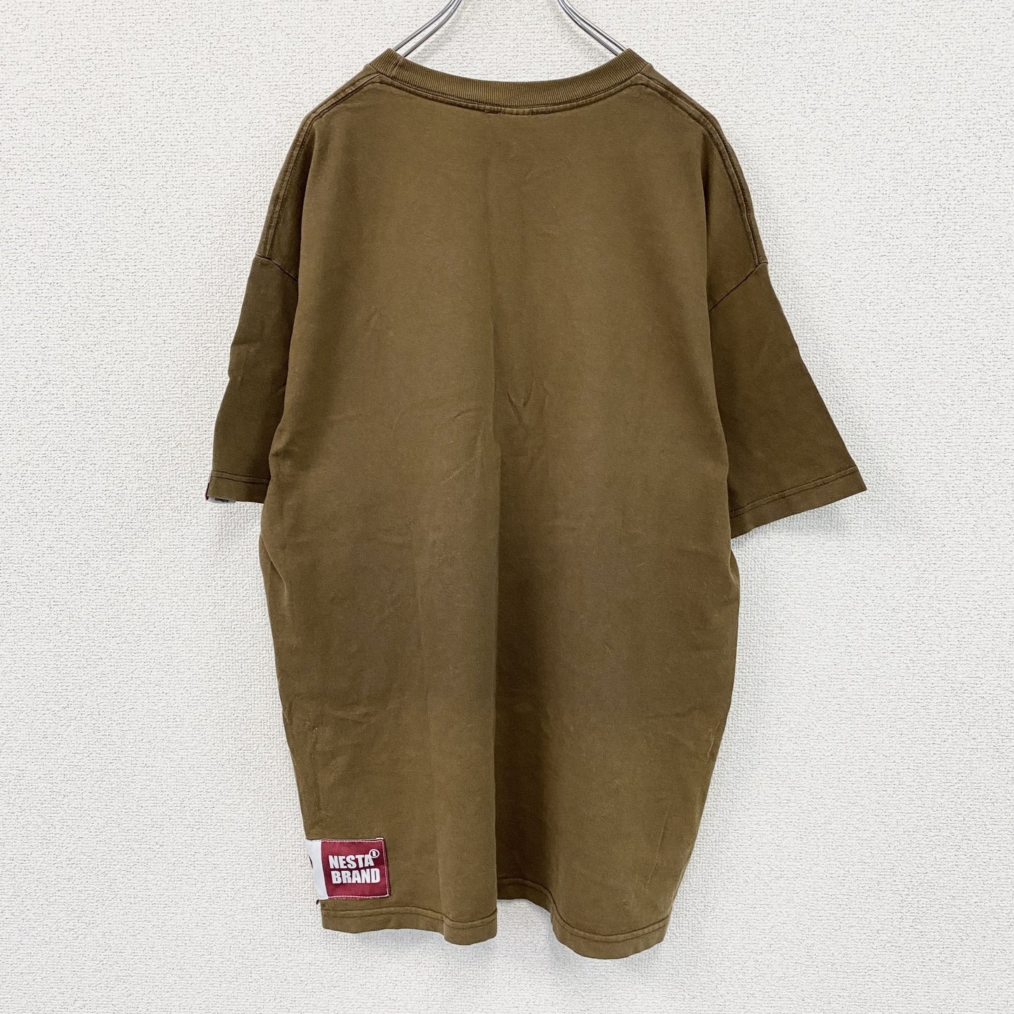 NESTA BRAND　ネスタ　半袖プリントTシャツ　フェード　クルーネック　茶色　ブラウン　XLサイズ