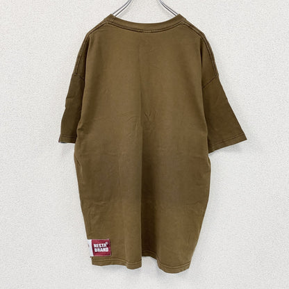 NESTA BRAND　ネスタ　半袖プリントTシャツ　フェード　クルーネック　茶色　ブラウン　XLサイズ