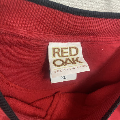 ～90s　RED OAK　スウェット/トレーナー　刺ロゴ　カレッジタイプ　ヴィンテージ　赤　レッド　XLサイズ