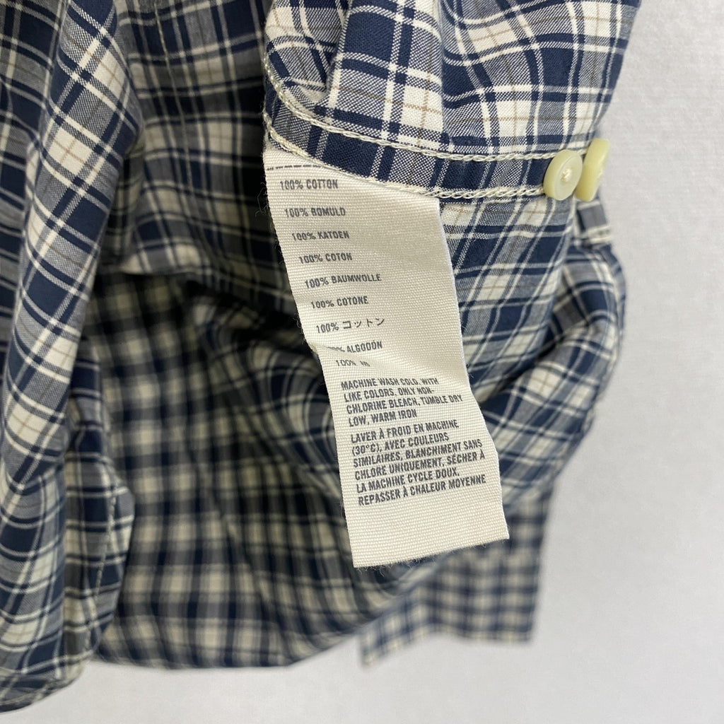 Abercrombie＆Fitch　アバクロンビー＆フィッチ　MUSCLE　長袖ボタンダウンシャツ　チェック柄　紺　ネイビー　Lサイズ