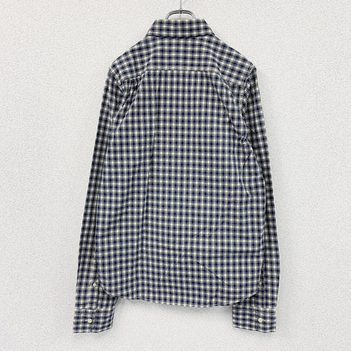 Abercrombie＆Fitch　アバクロンビー＆フィッチ　MUSCLE　長袖ボタンダウンシャツ　チェック柄　紺　ネイビー　Lサイズ