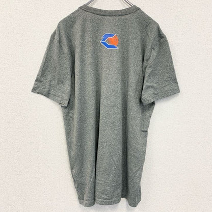 古着 used　NIKE ナイキ　半袖プリントTシャツ　バスケ　クルーネック　レトロデザイン　スウッシュロゴ　グレー　Lサイズ