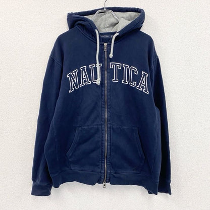 NAUTICA　ノーティカ　フルジップスウェットパーカー/フーディー　デカロゴ　紺　ネイビー　XLサイズ