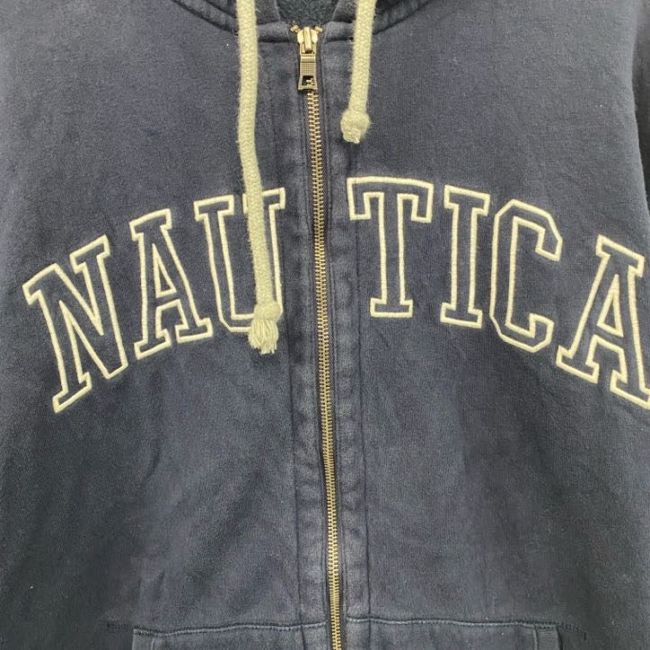 NAUTICA　ノーティカ　フルジップスウェットパーカー/フーディー　デカロゴ　紺　ネイビー　XLサイズ