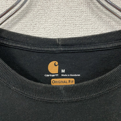 Carhartt　カーハート　長袖Tシャツ/ロンT　ポケット付き　ワンポイント　クルーネック　黒　ブラック　Mサイズ